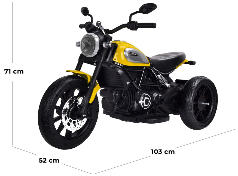 Moto Elettrica per Bambini 12V Ducati Scrambler Icon Gialla-5