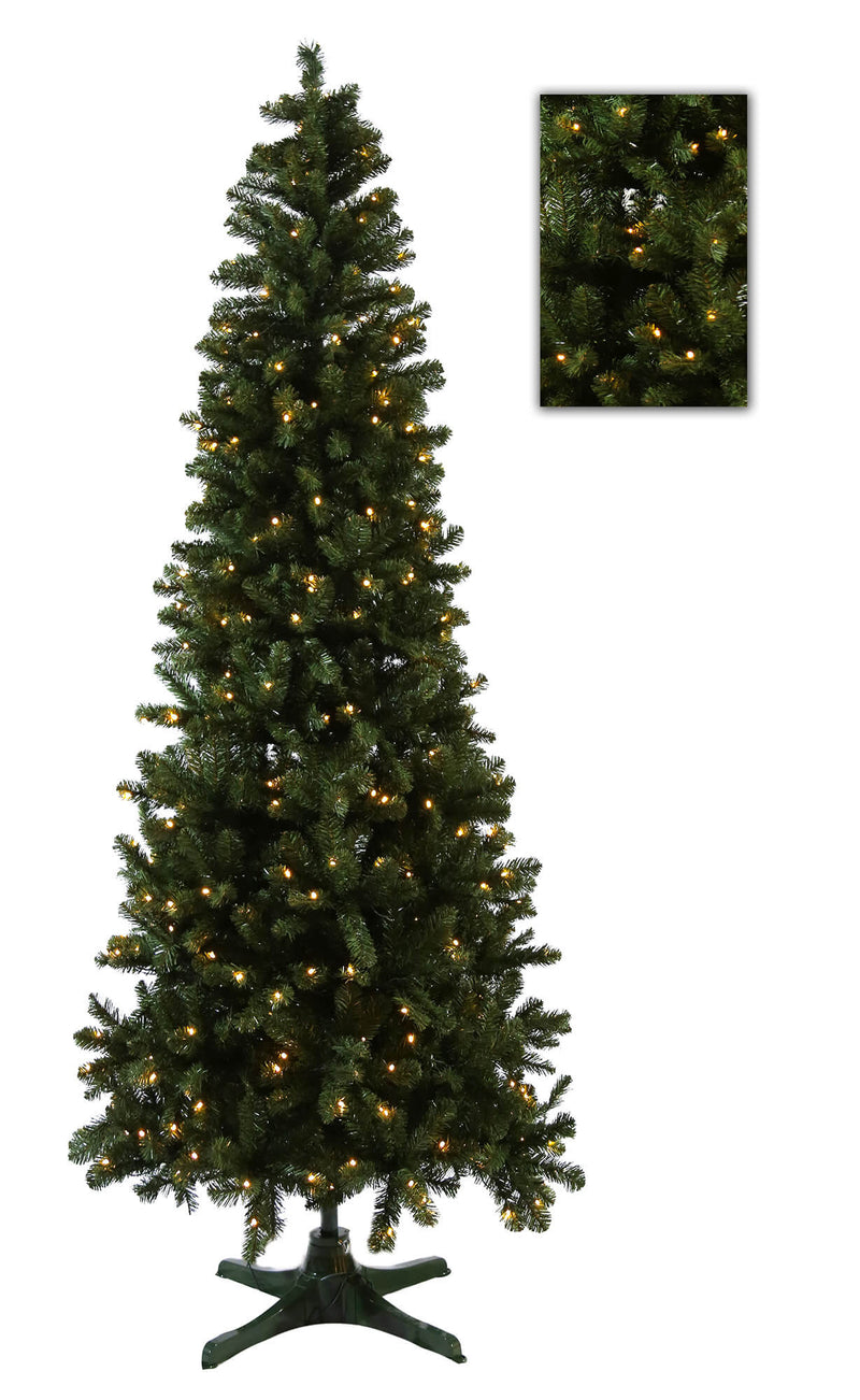 Albero di Natale Artificiale con LED Apertura ad Ombrello Kentucky Slim Verde Varie Misure-2