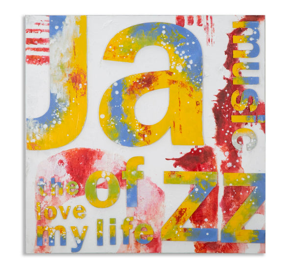 sconto Dipinto su Tela Music 100x3,5x100 cm in Legno e Canvas