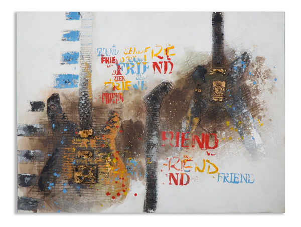 Dipinto su Tela Chitarre Art 120x3,5x90 cm in Legno e Canvas sconto