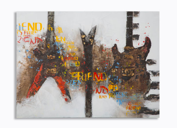 acquista Dipinto su Tela Chitarre Arty 120x3,5x90 cm in Legno e Canvas
