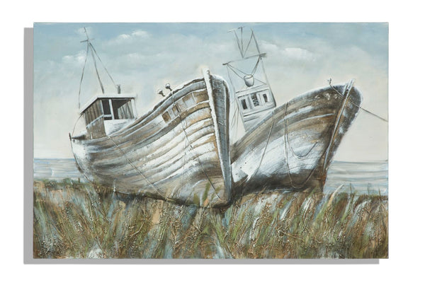online Dipinto su Tela Barche 120x3,7x80 cm in Alluminio Plastica e Canvas