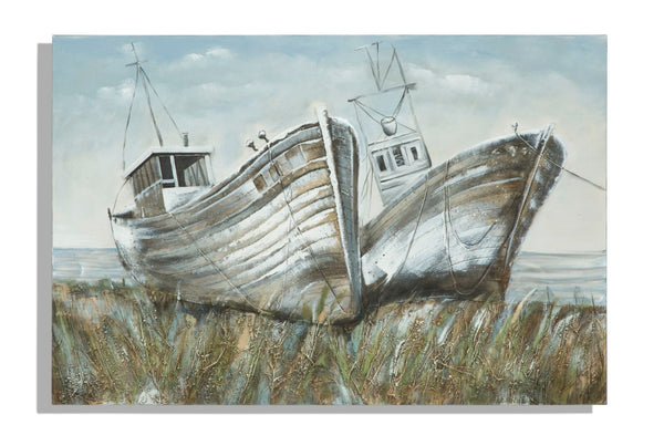 acquista Dipinto su Tela Barche 120x3,7x80 cm in Alluminio Plastica e Canvas