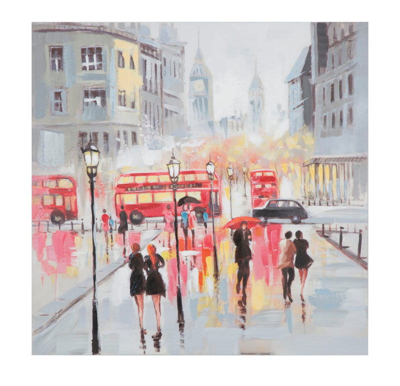 Dipinto su Tela Rain London 100x3x100 cm in Legno e canvas-1