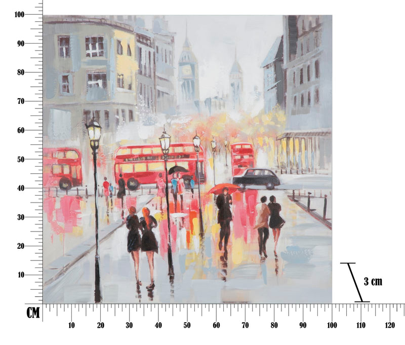 Dipinto su Tela Rain London 100x3x100 cm in Legno e canvas-8