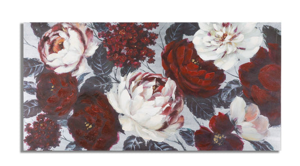 acquista Dipinto su Tela Bianco/Red Flower Darkback 120x3,7x60 cm in Legno di Pino e Canvas Multicolor