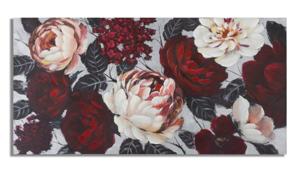 Dipinto su Tela Bianco/Red Flower Lightback 150x3,8x76 cm in Legno di Pino e Canvas Multicolor sconto