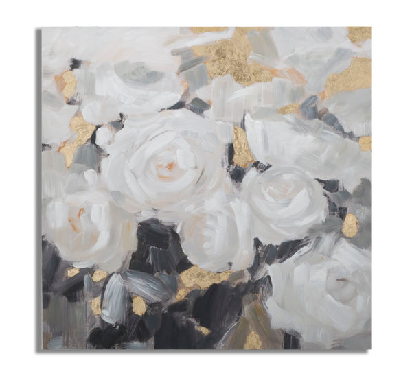 Dipinto su Tela Bianco Flower 90x3,7x90 cm in Legno di Pino e Canvas Multicolor online