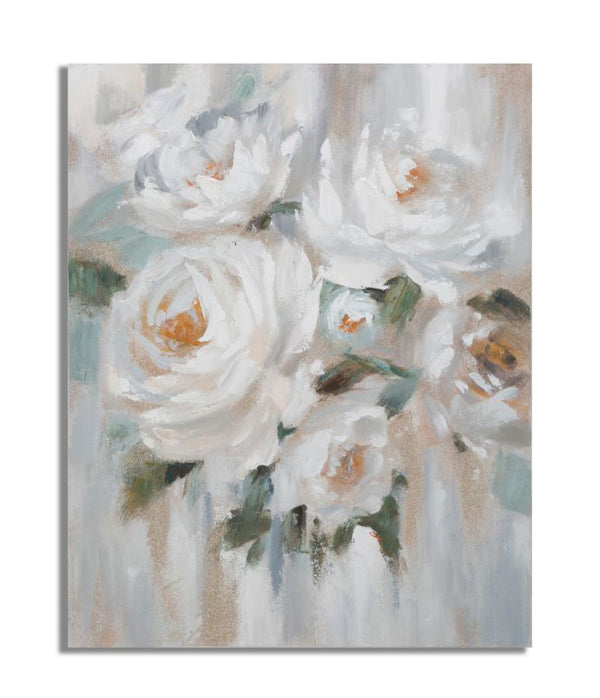 Dipinto su Tela Crem Flower 80x3,7x100 cm in Legno di Pino e Canvas Multicolor acquista