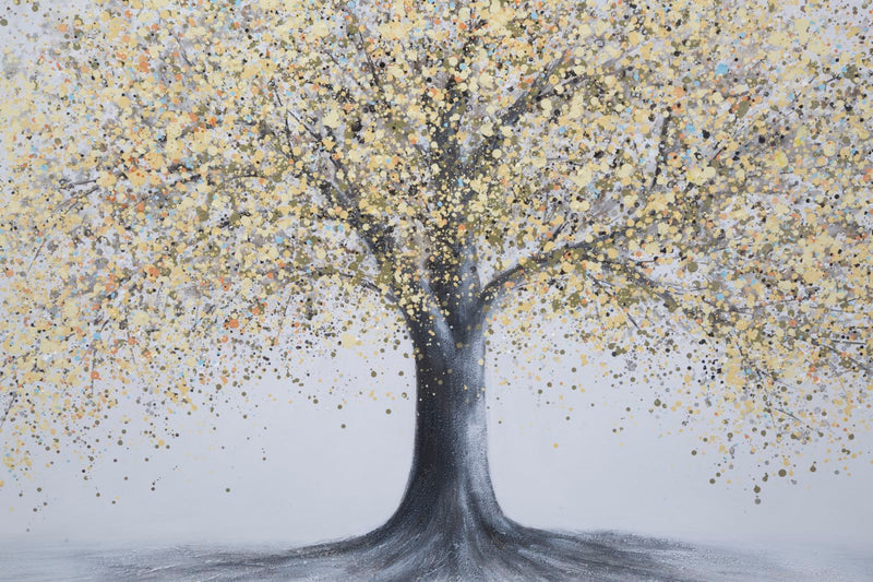 Dipinto su Tela Tree Simple 120x3,8x80 cm in Legno di Pino e Canvas Multicolor-3