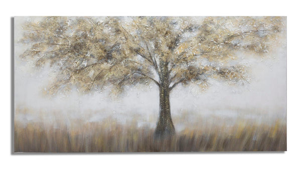 sconto Dipinto su Tela Tree Dark 140x3,8x70 cm in Legno di Pino e Canvas Multicolor