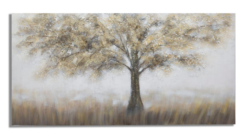 Dipinto su Tela Tree Dark 140x3,8x70 cm in Legno di Pino e Canvas Multicolor-1