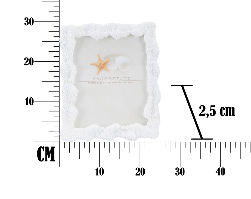 Cornice Corallo 25,7x2,5x30,5 cm in Resina e Vetro Bianco-6