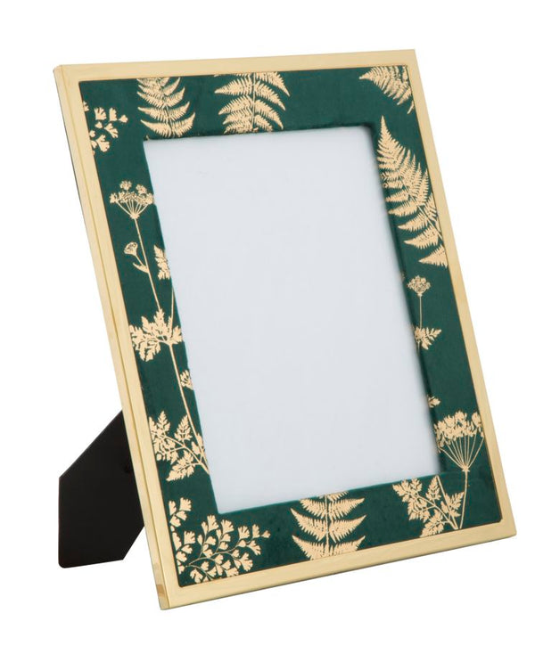 Cornice Glam Verde 28x1,5x33,5 cm in Ferro MDF e Vetro Verde e Oro online