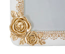 Cornice Rose Twat 21x2x26 cm in Poliresina e Vetro Crema e Oro-4