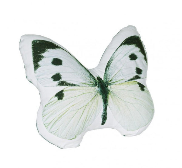 sconto Cuscino Optic White Butterfly 46x38 in Microfibra