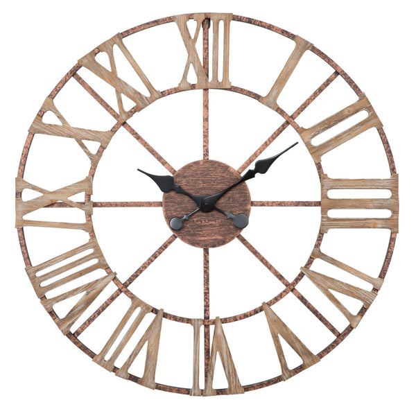 Orologio da Muro Plus Ø71,5x4 cm in Ferro e MDF Marrone online