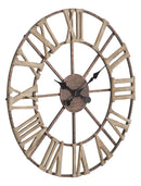 Orologio da Muro Plus Ø71,5x4 cm in Ferro e MDF Marrone-2