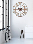 Orologio da Muro Plus Ø71,5x4 cm in Ferro e MDF Marrone-7