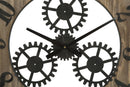 Orologio da Muro Ingranaggio Plus Ø60x4 cm in Ferro e MDF Nero-4
