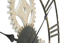 Orologio da Muro Ingranaggi Ø70x4,5 cm in Ferro e MDF Nero-5