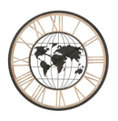 Orologio da Muro World Dark Ø70x5 cm in Ferro e MDF-1