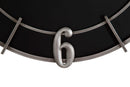 Orologio Argento Glam Ø60x4,5 cm in Ferro e MDF Argento e Nero-5
