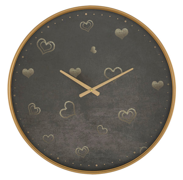 Orologio da Muro Hearts Ø60x6 cm in Ferro MDF e Vetro Multicolor sconto