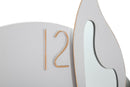 Orologio Glam Farfalla Bianco 66x4,5x64 cm in Ferro MDF e Specchio Bianco-3