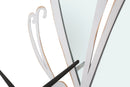 Orologio Glam Farfalla Bianco 66x4,5x64 cm in Ferro MDF e Specchio Bianco-4