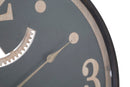 Orologio xxx Ø67x6,5 cm in Ferro MDF e Vetro Nero e Marrone-2