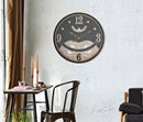 Orologio xxx Ø67x6,5 cm in Ferro MDF e Vetro Nero e Marrone-5