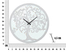 Orologio da Muro Bianco Tree Ø55x4,5 cm in Ferro MDF e Specchio Bianco-6