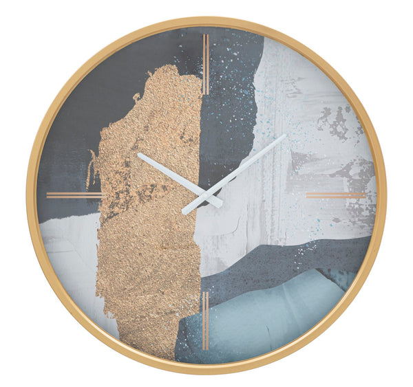 sconto Orologio da Muro Art Blue Ø60x6 cm in Ferro MDF e Vetro Multicolor