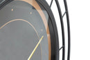 Orologio da Muro Fashion Dark Ø70x5,5 cm in Ferro MDF e Vetro Nero-2