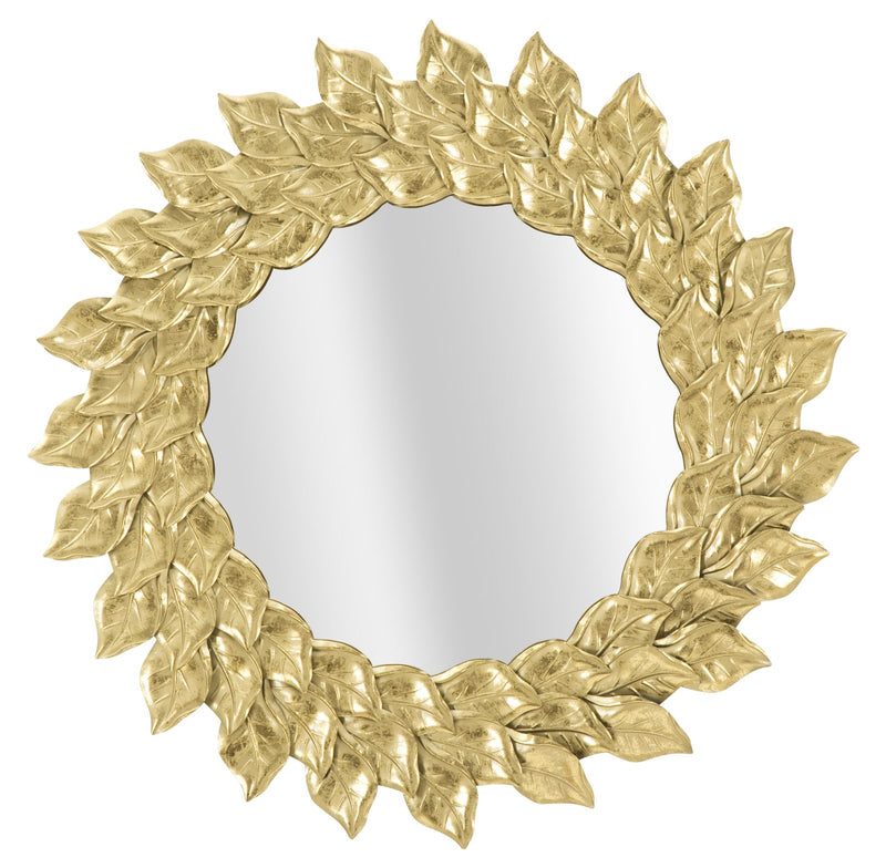 Specchio da Muro Glam Petal Ø73x5 cm in Ferro Oro-1