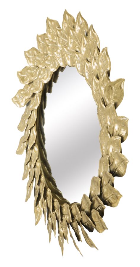Specchio da Muro Glam Petal Ø73x5 cm in Ferro Oro-2
