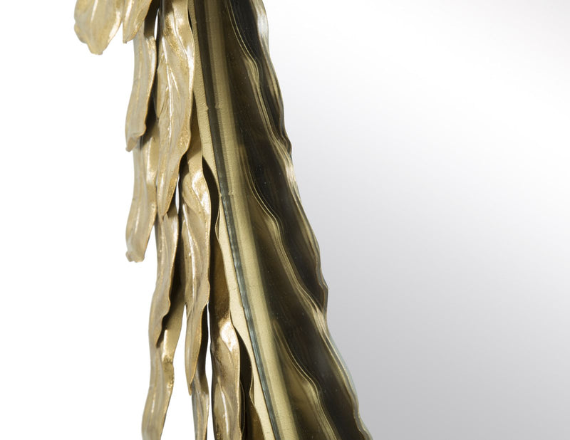 Specchio da Muro Glam Petal Ø73x5 cm in Ferro Oro-5