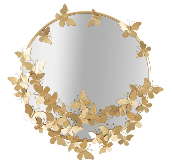 Specchio Farfalle Round 74x4x75 cm in Ferro e MDF Oro acquista