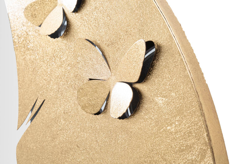 Specchio Glam Lady Luxy Ø80x2,5 Misura Specchio 59x70 cm in Ferro Oro-3