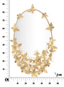 Specchio Glam Oval Butterfly 59x3x89,5 Misura Specchio 46x78 cm in Ferro Oro-6