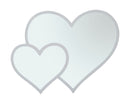 Specchio Glam Bianco Double Heart 65x2x50 Misura Interna 60x45 cm in Ferro e MDF Bianco-1