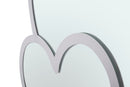 Specchio Glam Bianco Double Heart 65x2x50 Misura Interna 60x45 cm in Ferro e MDF Bianco-4