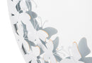 Specchio Rotondo Bianco Butterfly 62,5x2,3 cm in Ferro Specchio e MDF Bianco e Oro-4