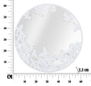 Specchio Rotondo Bianco Butterfly 62,5x2,3 cm in Ferro Specchio e MDF Bianco e Oro-6