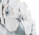 Specchio Bianco Flower 82x2,6x85,5 cm in Ferro Specchio e MDF Bianco e Oro-2