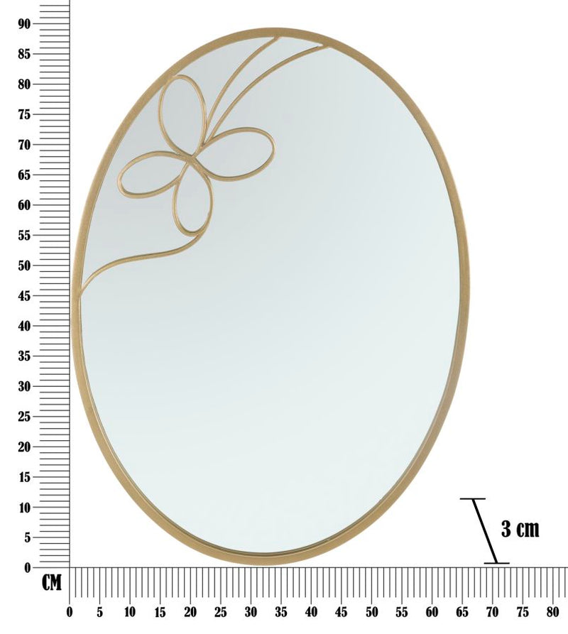 Specchio Oro Butterfly Line 66x3x90 cm in Ferro e MDF Oro-5