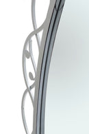 Specchio Oval Argento 60x2,5x110 cm in Ferro e MDF Argento-4