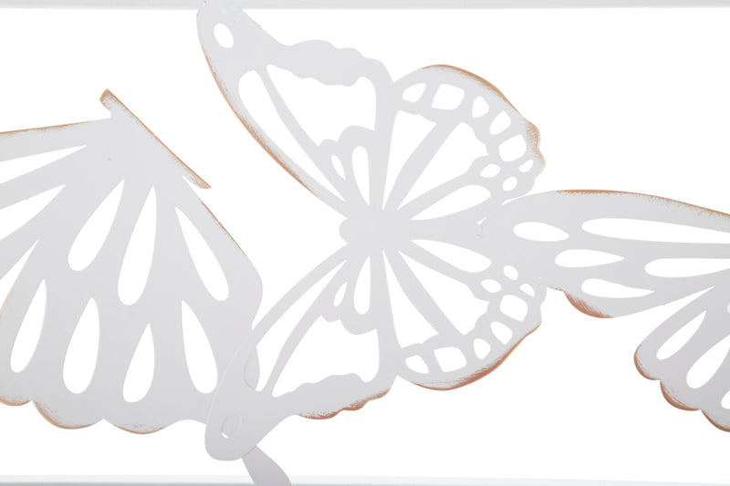 Specchio Bianco Butterfly 85x1x115 cm in Ferro e MDF Bianco-4