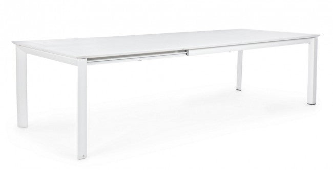 Tavolo Allungabile Konnor 200-300x110 cm Bianco in Alluminio-1